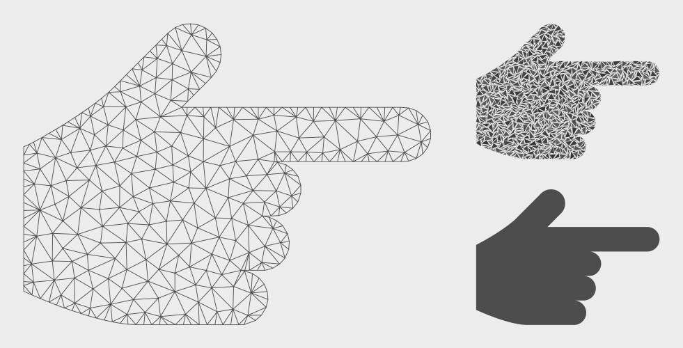 Index finger mesh 2d model and triangle vector image
