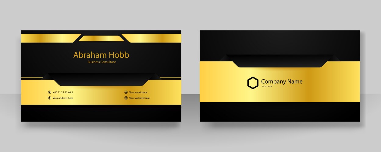 Modern black and gold business card design vector image