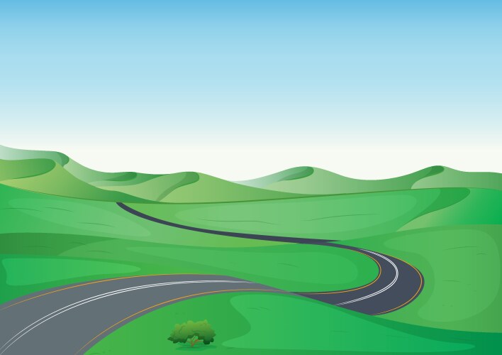 a green landscape and road vector image