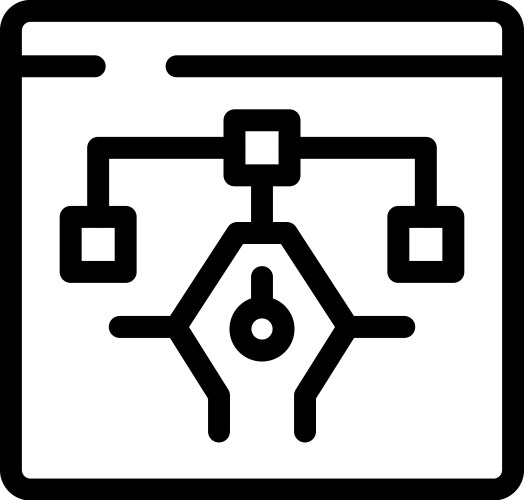 Algorithm scheme being developed inside website vector image