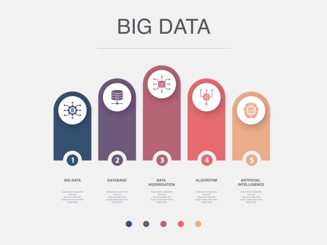 Big data database aggregation algorithm vector image