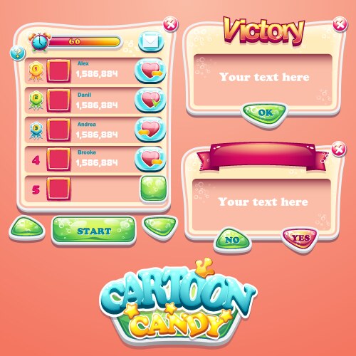 Set of different windows for the user interface vector image