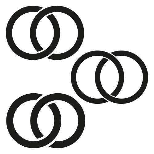 Interlinked ring icon overlapping circle pattern vector image