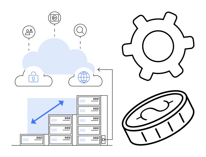 Cloud data storage with scalable servers security vector image