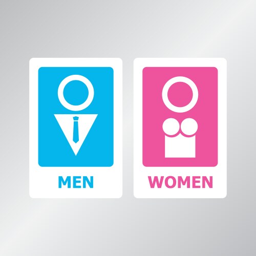 Restroom sign color Royalty Free Vector Image - VectorStock