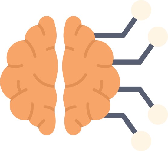 Artificial intelligence is learning and connecting vector image