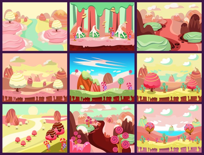 Sweet Candy Land Fantasy Vector Image