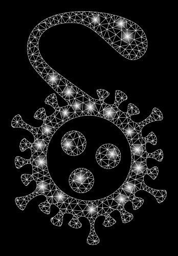 Constellation polygonal net mesh delta virus icon vector image