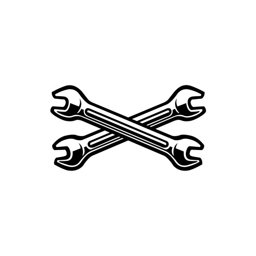 Crossed Wrench Silhouette Vector Image