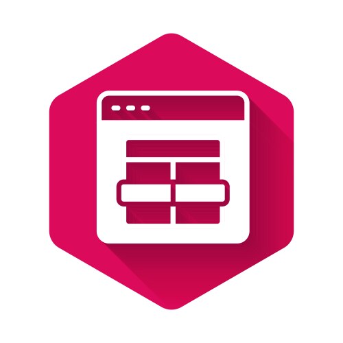 White mysql code icon isolated with long shadow vector image