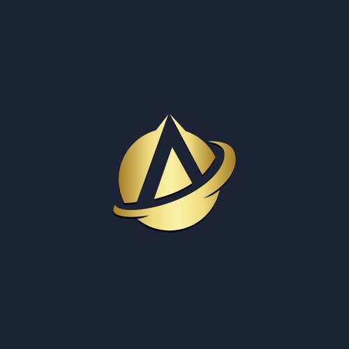 Round curve g initial gold logo Royalty Free Vector Image