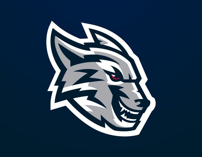 Aggressive Wolf Mascot Logo Vector Image