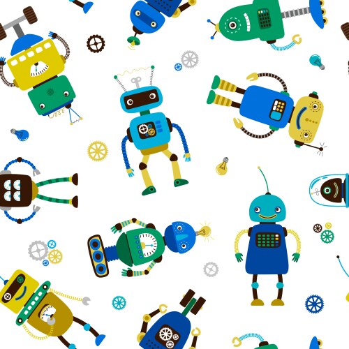Fun Robot Patterns Robot pattern Royalty Free Vector Image - VectorStock