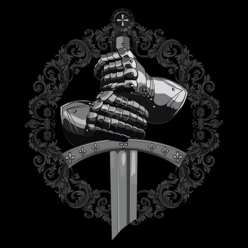 knight design armour gloves of the shield vector image vector image