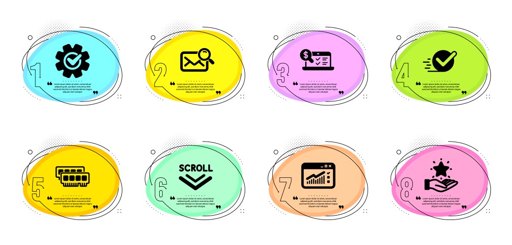 Loyalty program checkbox and search mail icons vector image