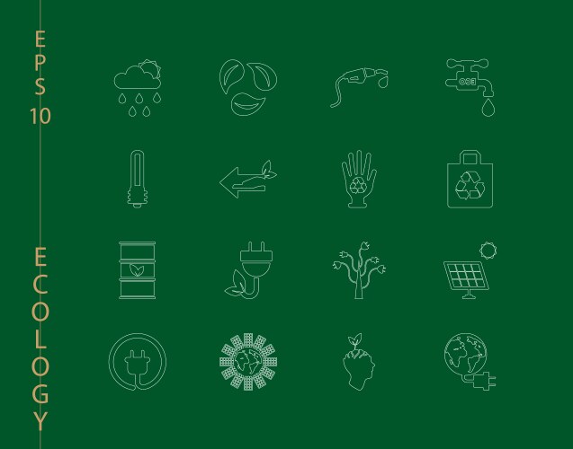 Green ecology and environment icon set in format vector image