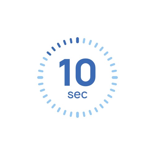 Ten seconds stopwatch icon timer symbol 10 sec Vector Image