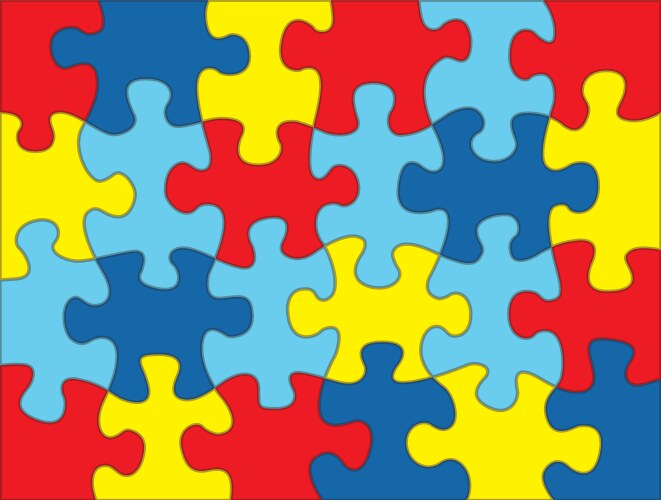 Autism puzzle background vector image