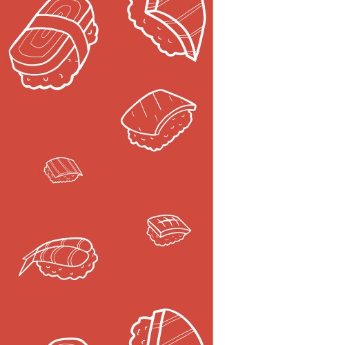 Nagiri sushi seamless pattern doodle set Vector Image