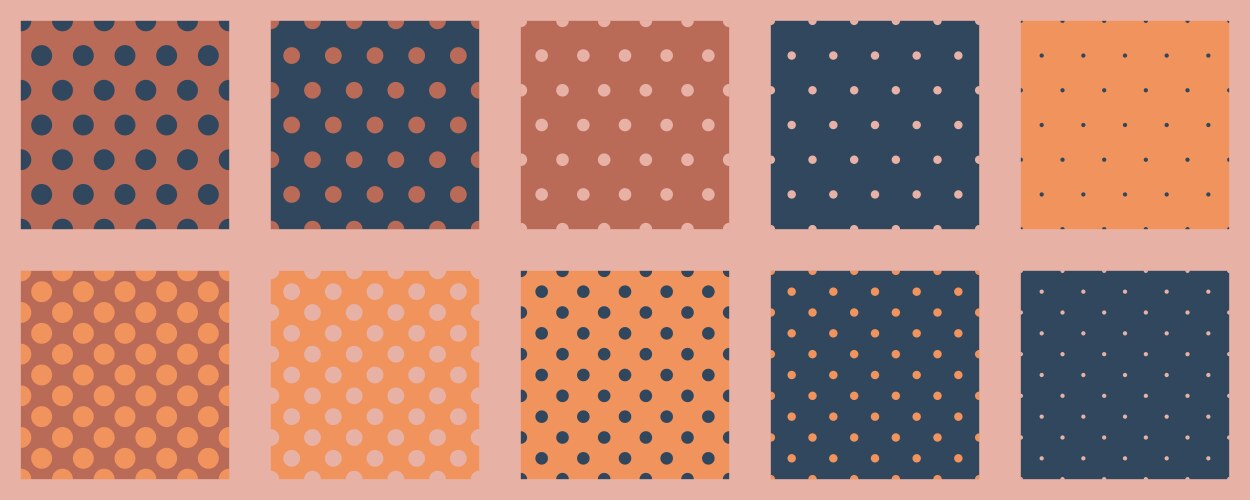 Set polka dots seamless pattern simple background vektorbild