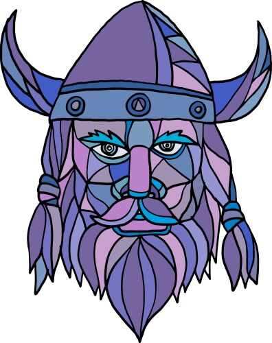 Viking head mascot mosaic vector image