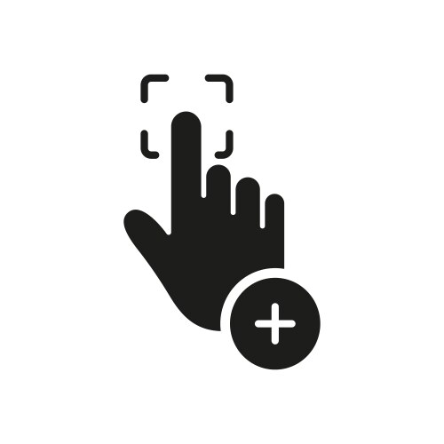 Scan fingerprint password to access silhouette vector image