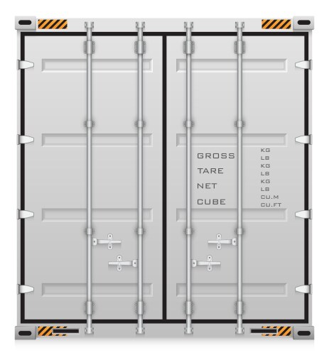 Shipping freight container outline Royalty Free Vector Image