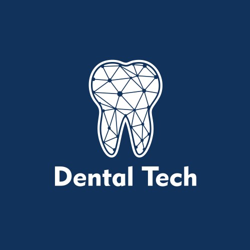 logo dental tech on blue background vector image