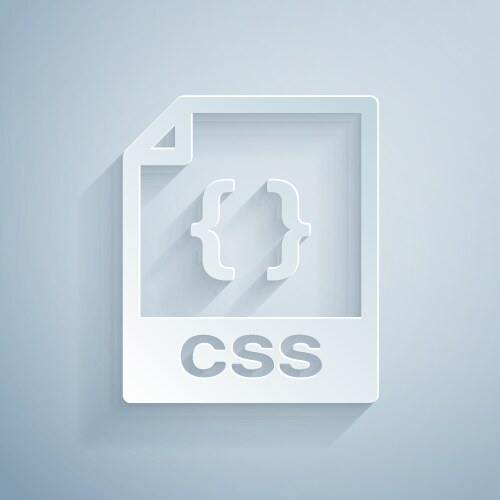Paper cut css file document download button vector image