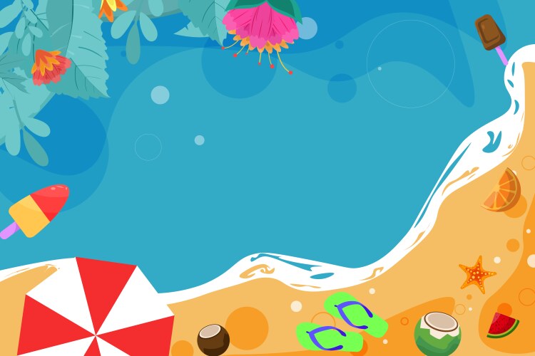 Summer beach top view elements background Vector Image