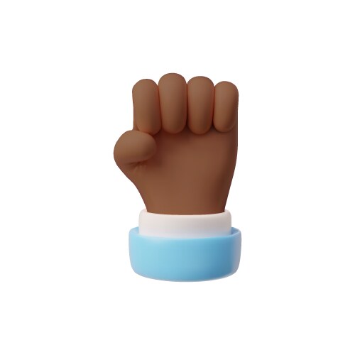 Clenched fist symbol 3d vector image