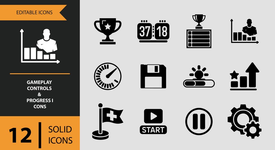 Gameplay Control Icons – Royalty-Free Vector | VectorStock