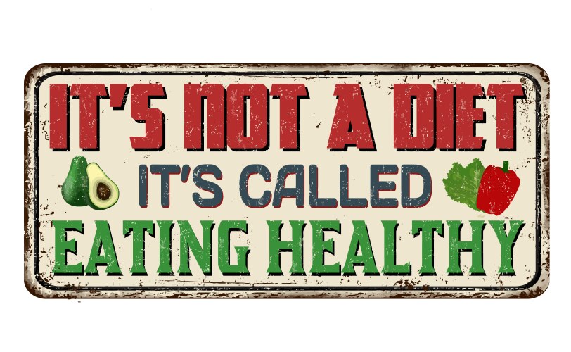 its not a diet called eating healthy vintage vector image