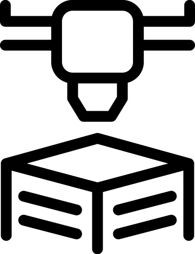 3d printer creating a cube using modern technology vector image
