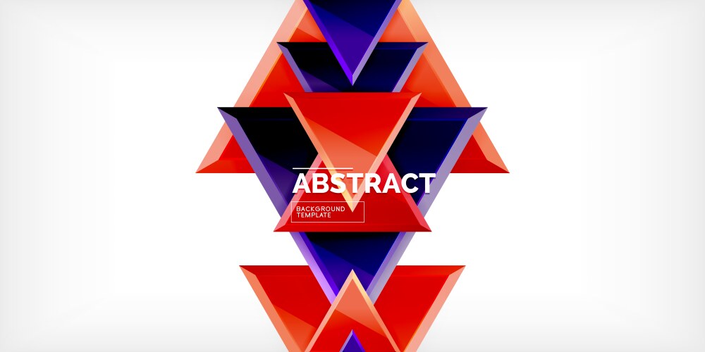 Abstract background - colorful triangles with 3d vector image