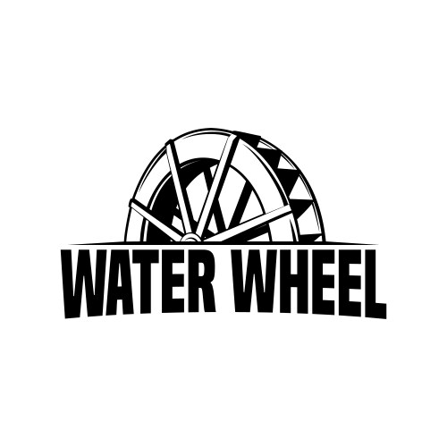 water wheel logo vector image vector image