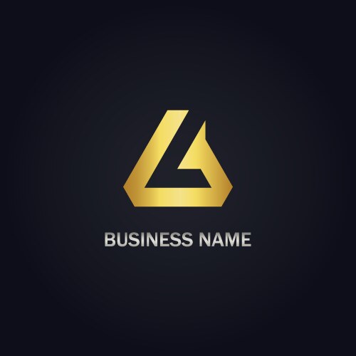 Triangle line abstract gold logo Royalty Free Vector Image