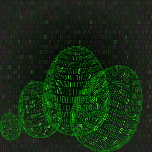 Abstract easter egg with binary code inside happy vector image