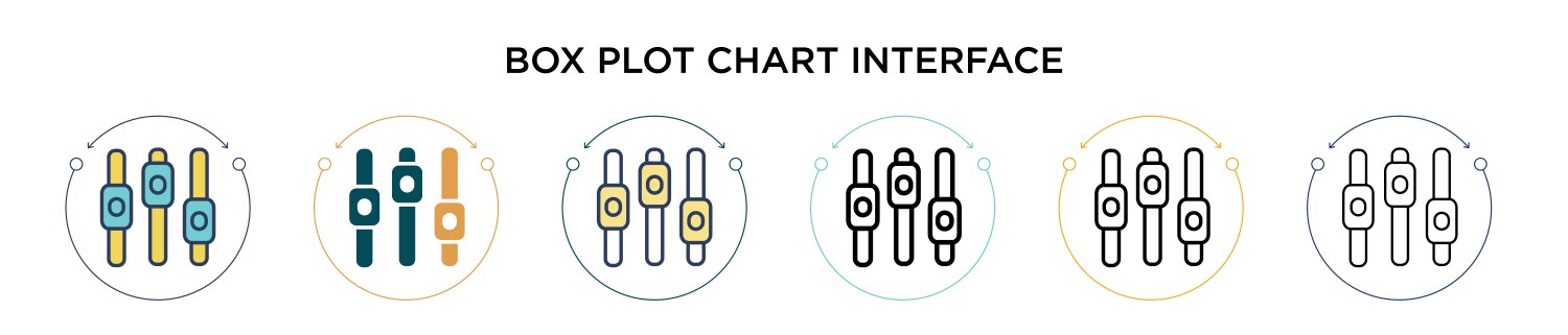 Box plot chart interface icon in filled thin line vector image