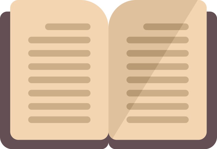 Open book lying with pages displaying text vector image