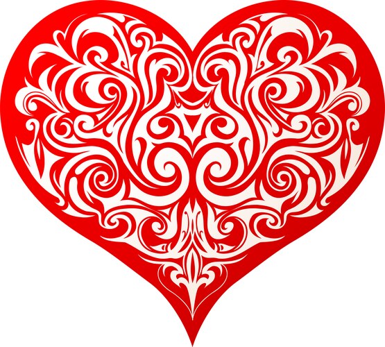 Beautiful heart with a pattern Royalty Free Vector Image