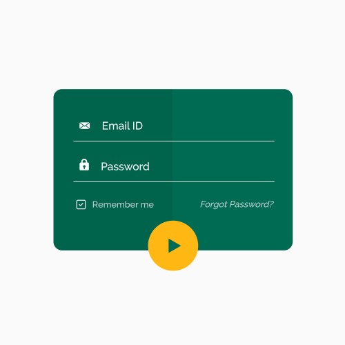 modern flat green login form ui template design vector