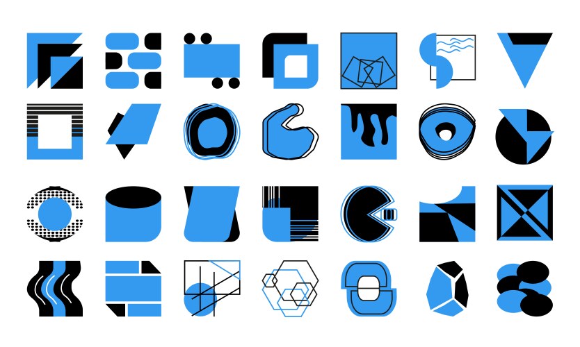 Design shapes pattern set geometric abstract vector image