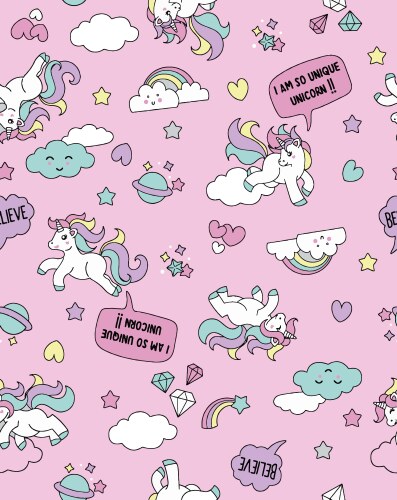 Pink dream unicorn background file Vector Image