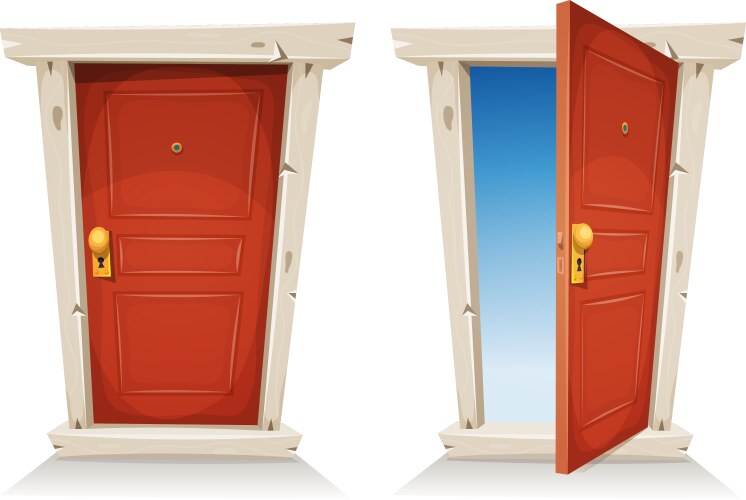 red door open and closed vector