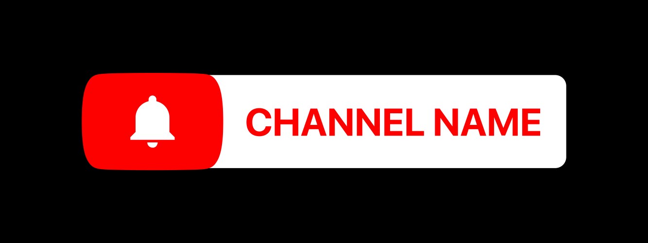 Youtube channel name title with subscribe button vector image