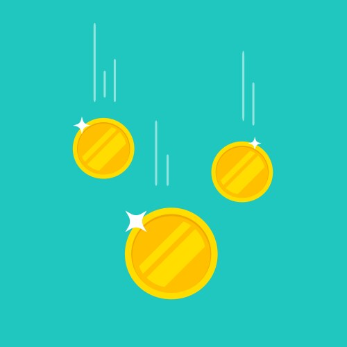 Coins money falling or dropping flat vector image