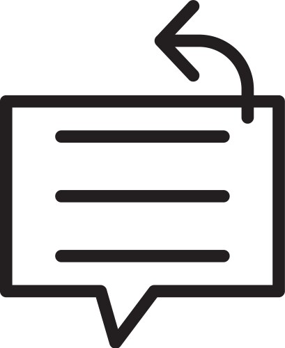 Scripted response linear style icon design vector image