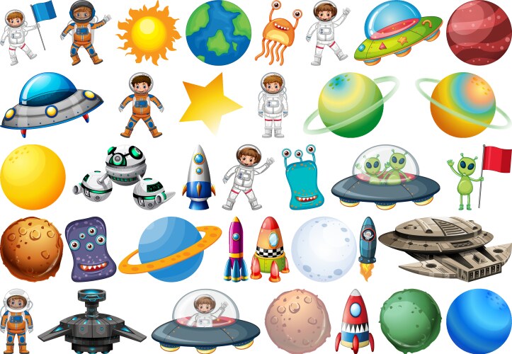 Set galaxy element Royalty Free Vector Image - VectorStock