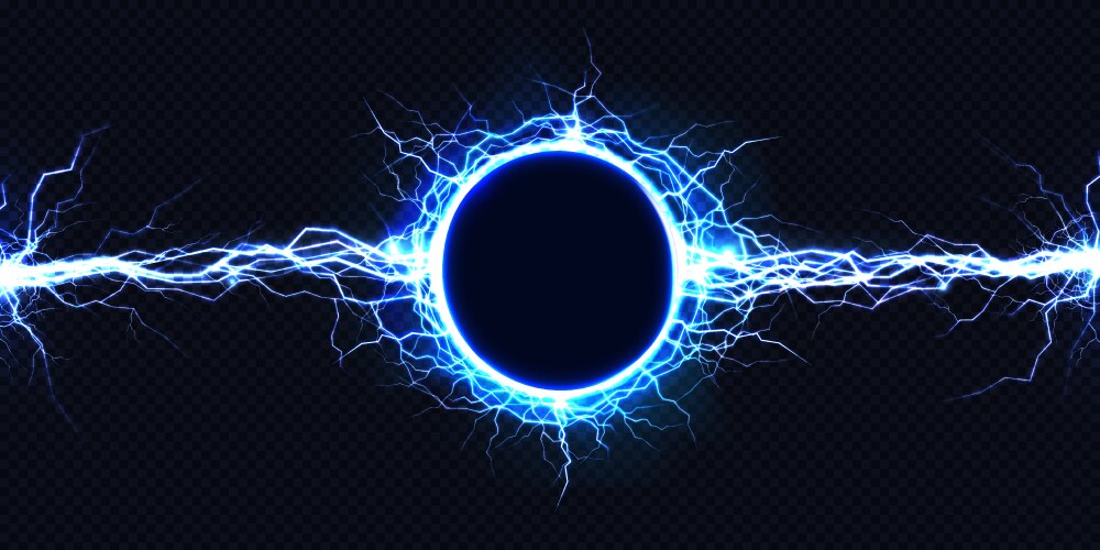 Electrical energy discharge 3d light effect vector image